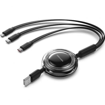Cable USB Retráctil Vention TRJBBE/ USB Macho